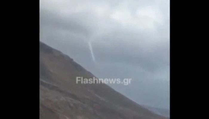 Εντυπωσιακός ανεμοστρόβιλος στα Σφακιά (βίντεο)
